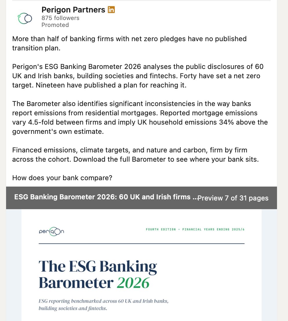 The LinkedIn document ad, showing the report cover and a preview counter reading 7 of 31 pages